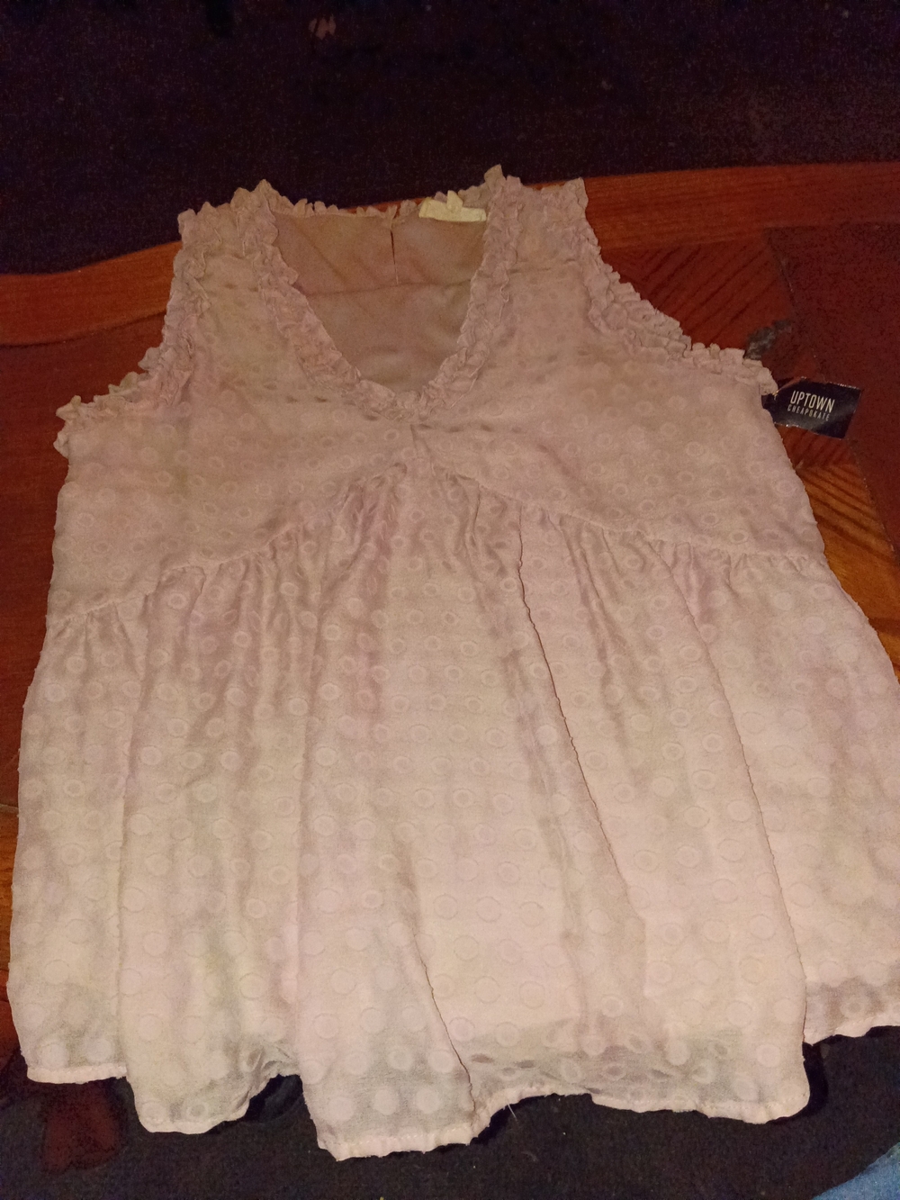 entro Pale Pink Textured Sleeveless V-Neck Camisole